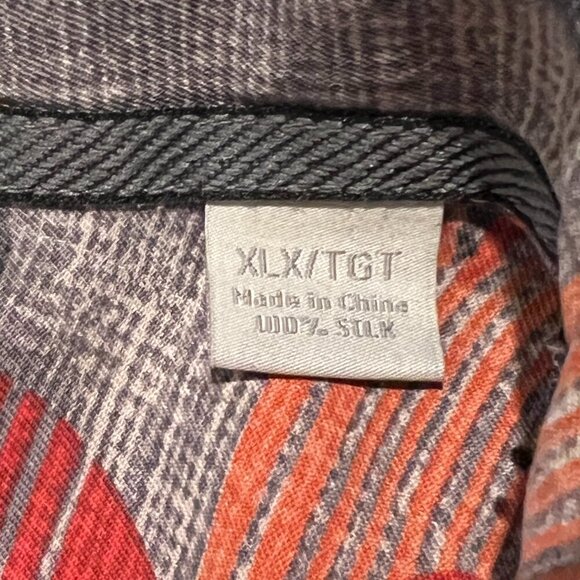 Tommy Bahama Hawaiian 100% Silk Button Up Shirt XL Orange/Tan/Brown Floral EUC - Picture 9 of 9